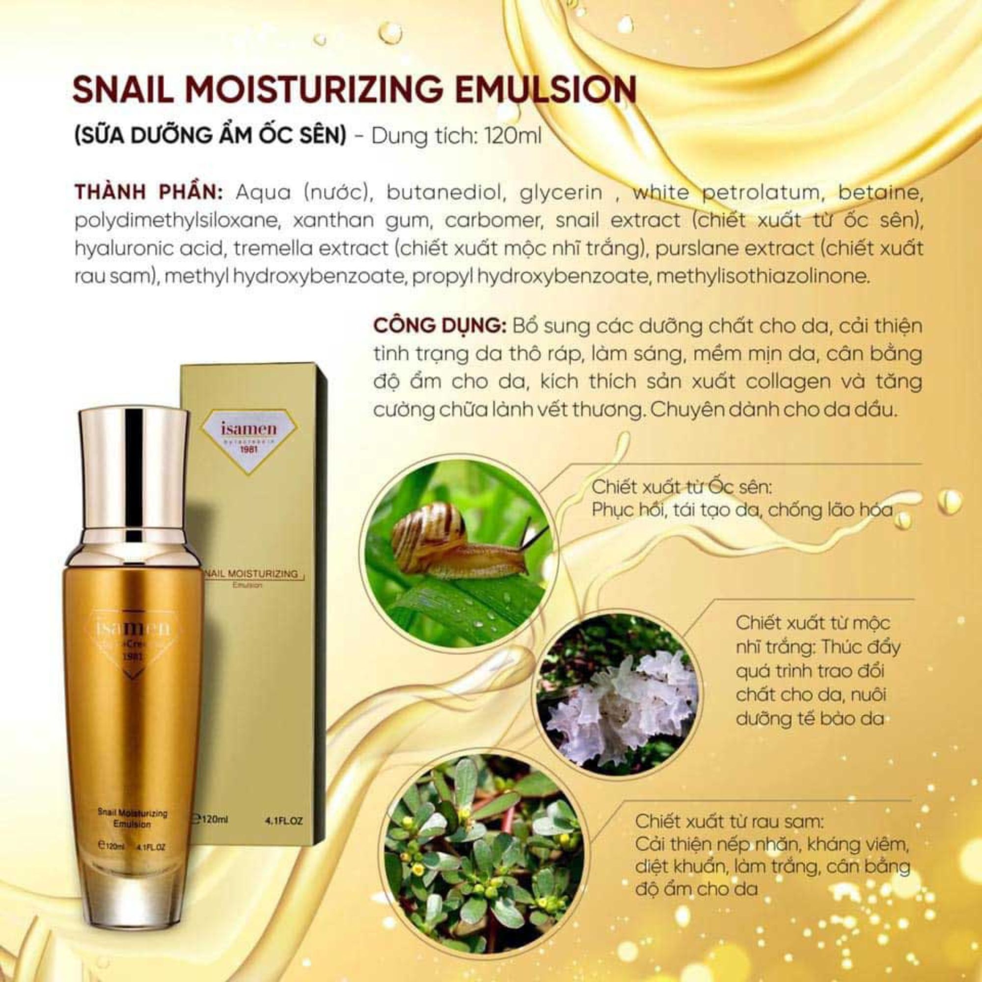 Sữa dưỡng ẩm trắng da Isamen - 100ml