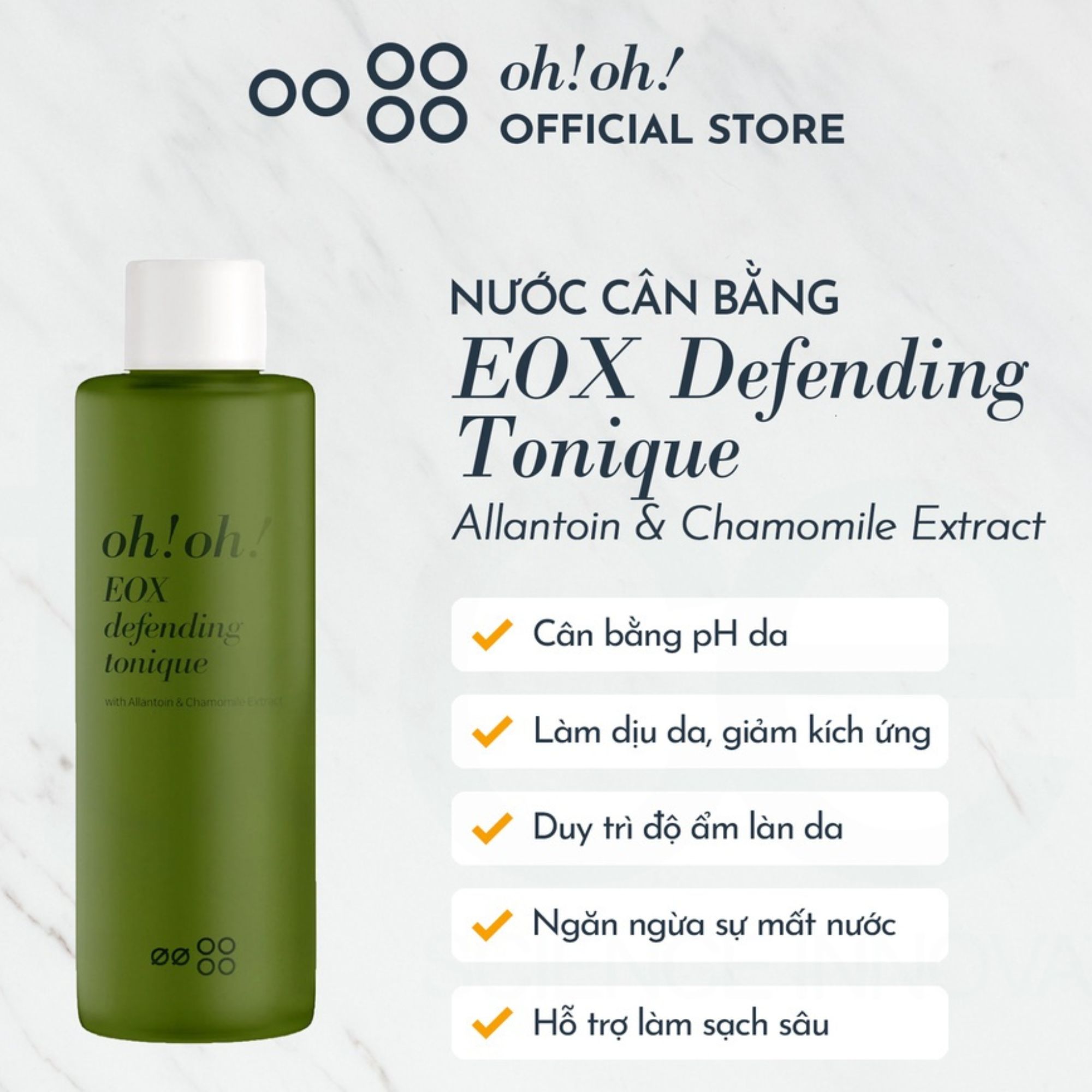Nước cân bằng làm sạch và Dưỡng ẩm dịu da oh!oh! EOX Defending Tonique - 150ml