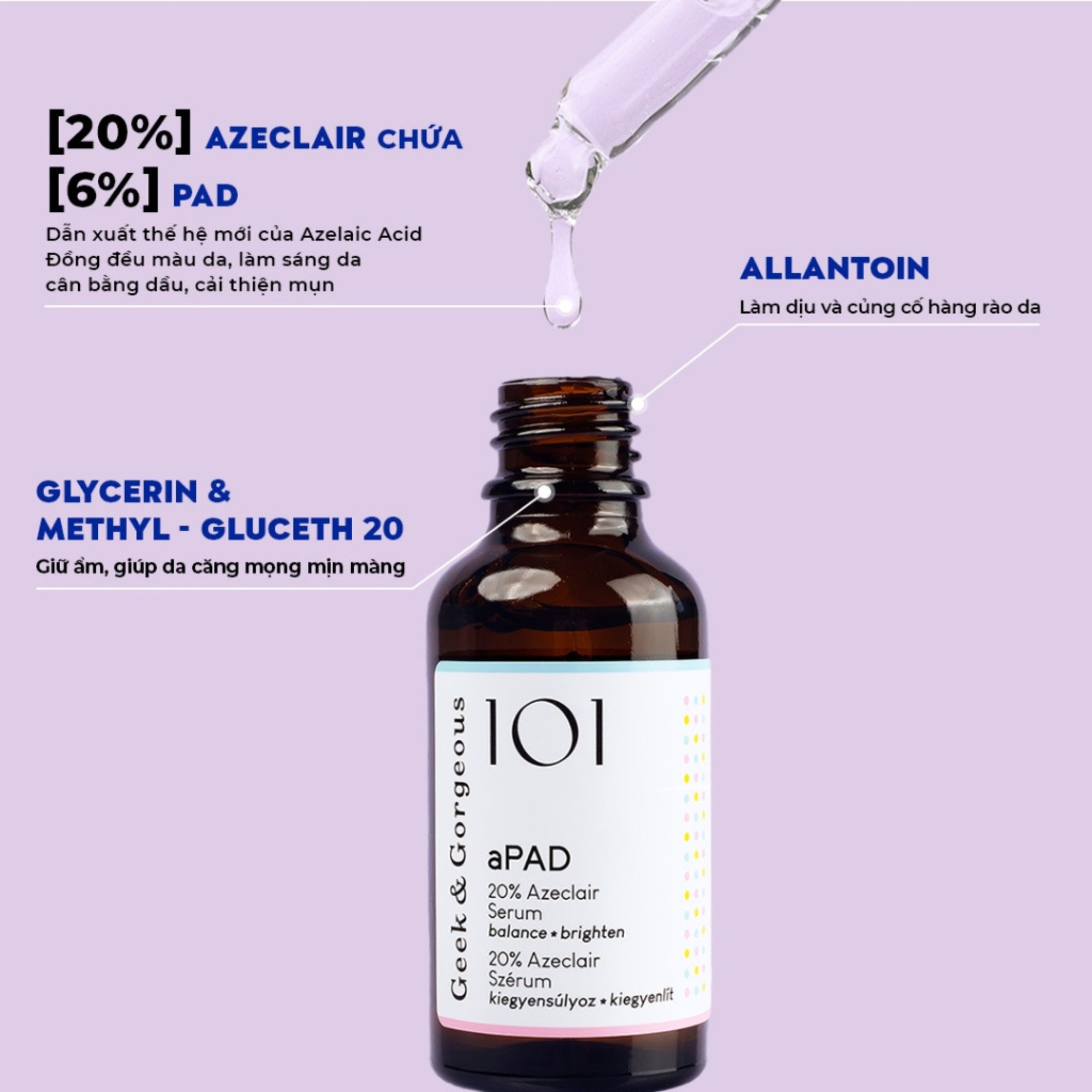 Tinh chất mờ thâm, dưỡng sáng, kiểm soát dầu Geek&Gorgeous aPAD - 30ml