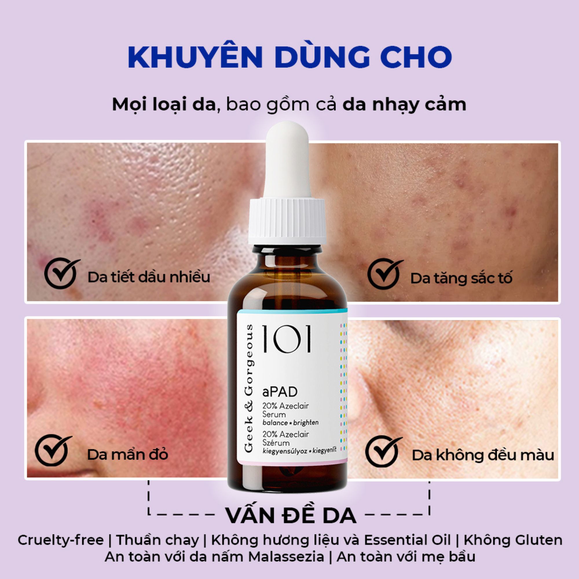 Tinh chất mờ thâm, dưỡng sáng, kiểm soát dầu Geek&Gorgeous aPAD - 30ml