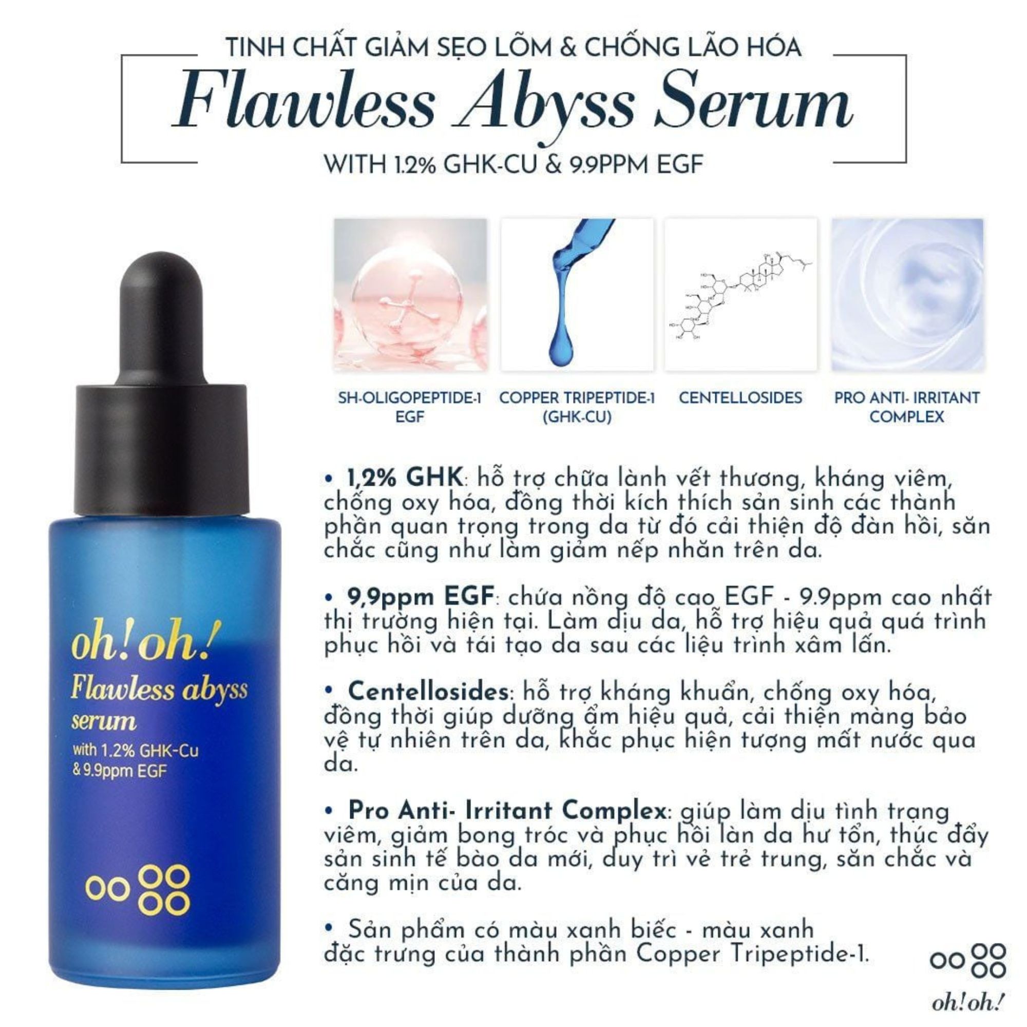 Tinh chất phục hồi chuyên sâu oh!oh! Flawless Abyss Serum - 15g