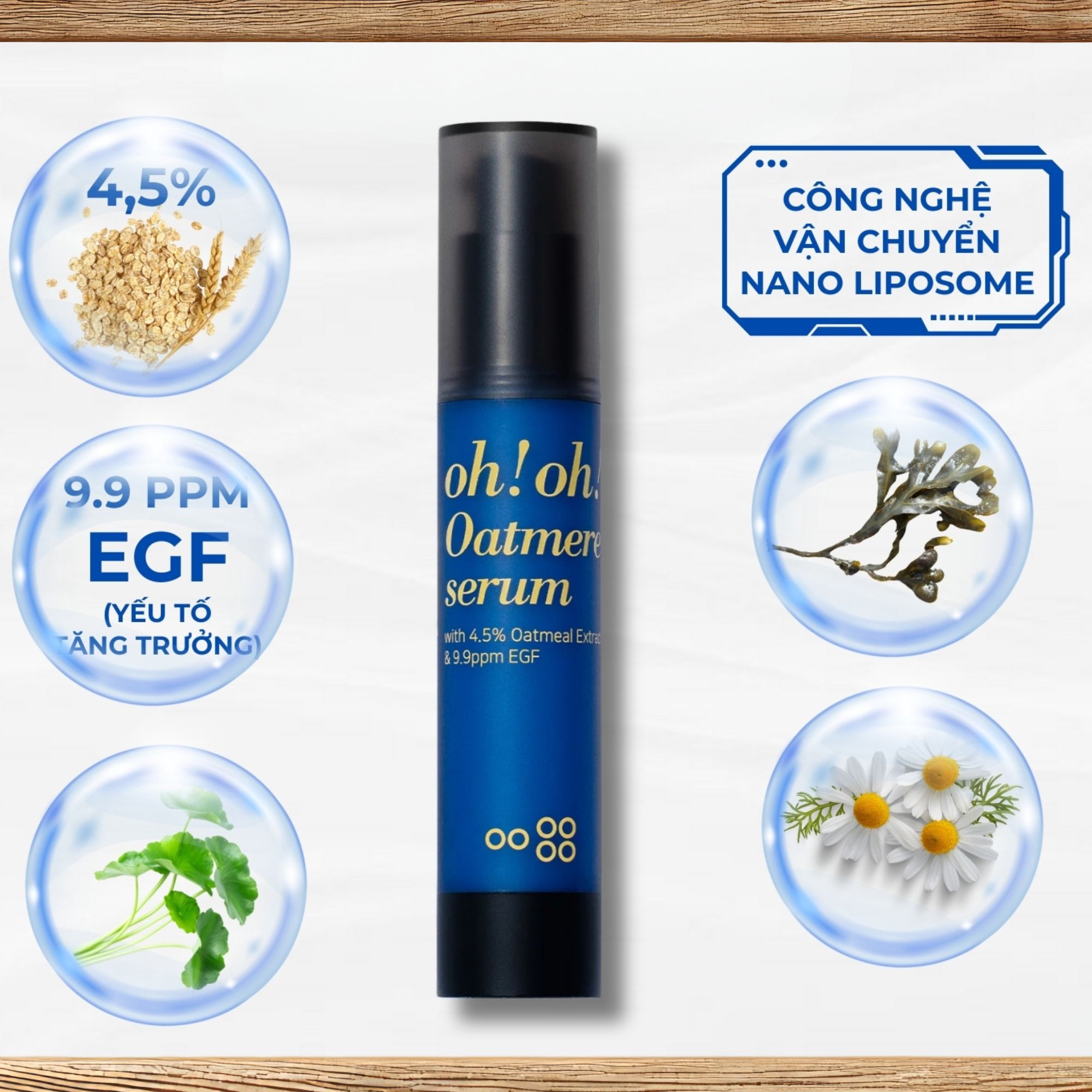 Tinh chất phục hồi - tái tạo & làm dịu da chuyên sâu oh!oh! Oatmere Serum - 25ml