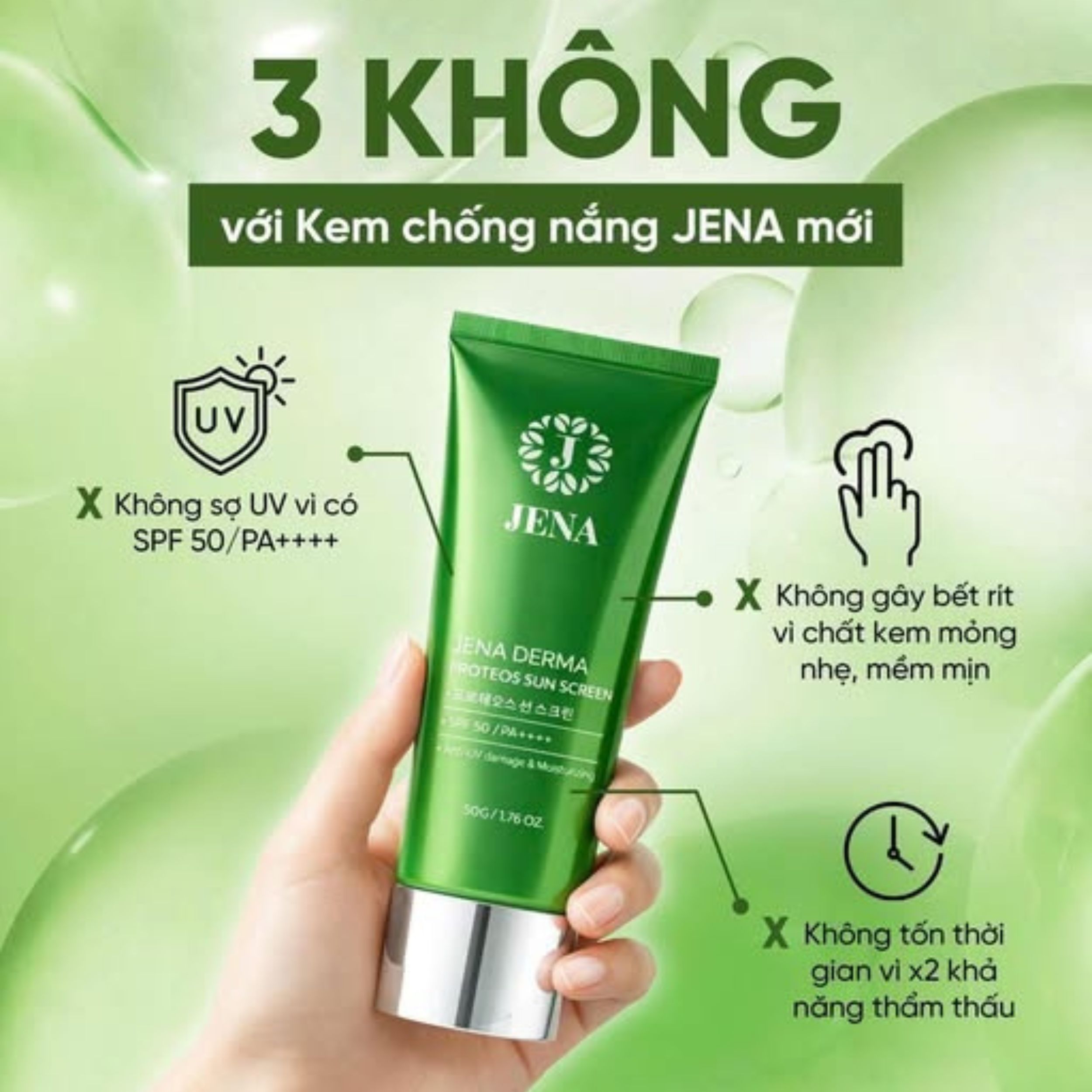 Kem chống nắng bật tông trắng sáng Jena Derma – 50g