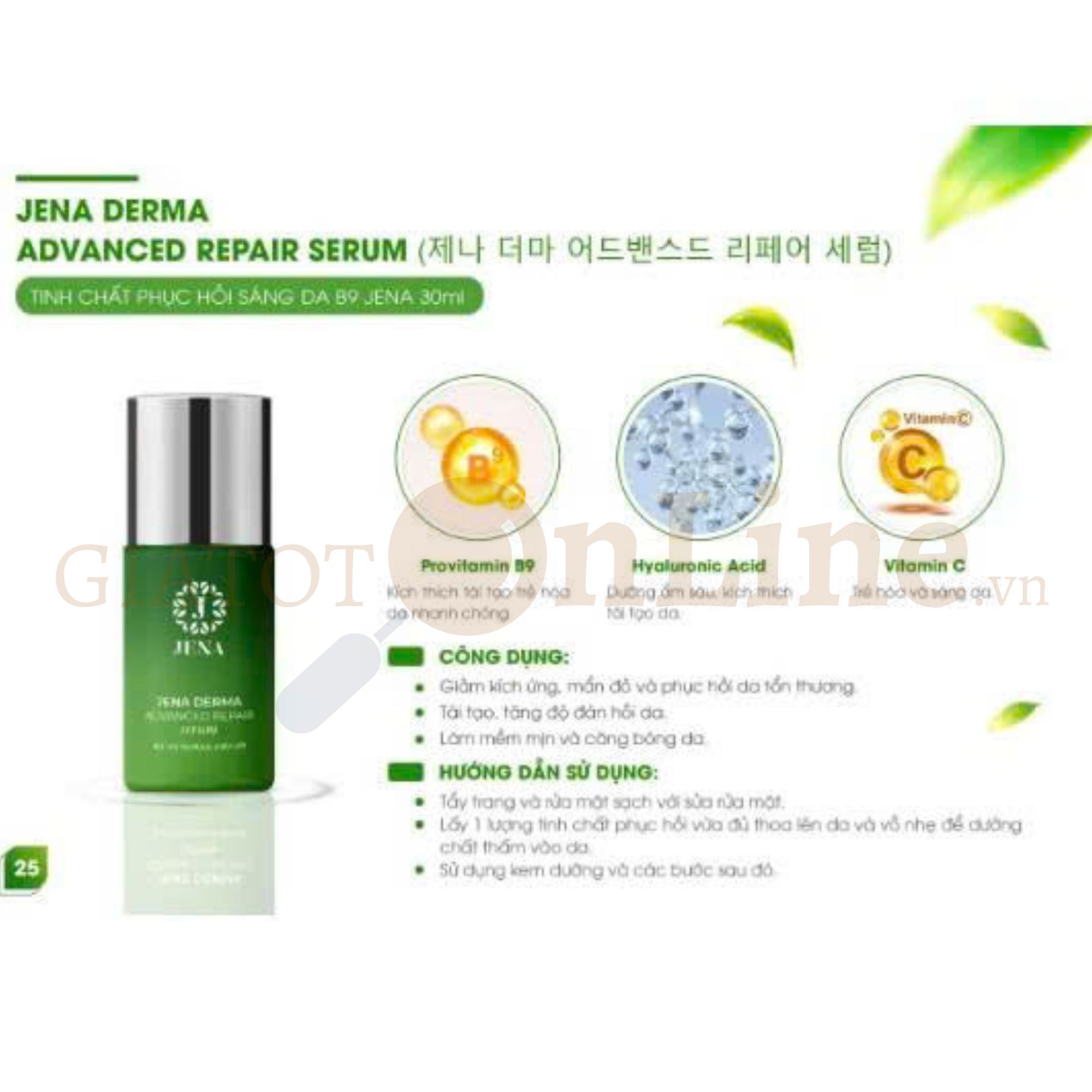 Tinh chất phục hồi trắng sáng B9 Jena - 30ml