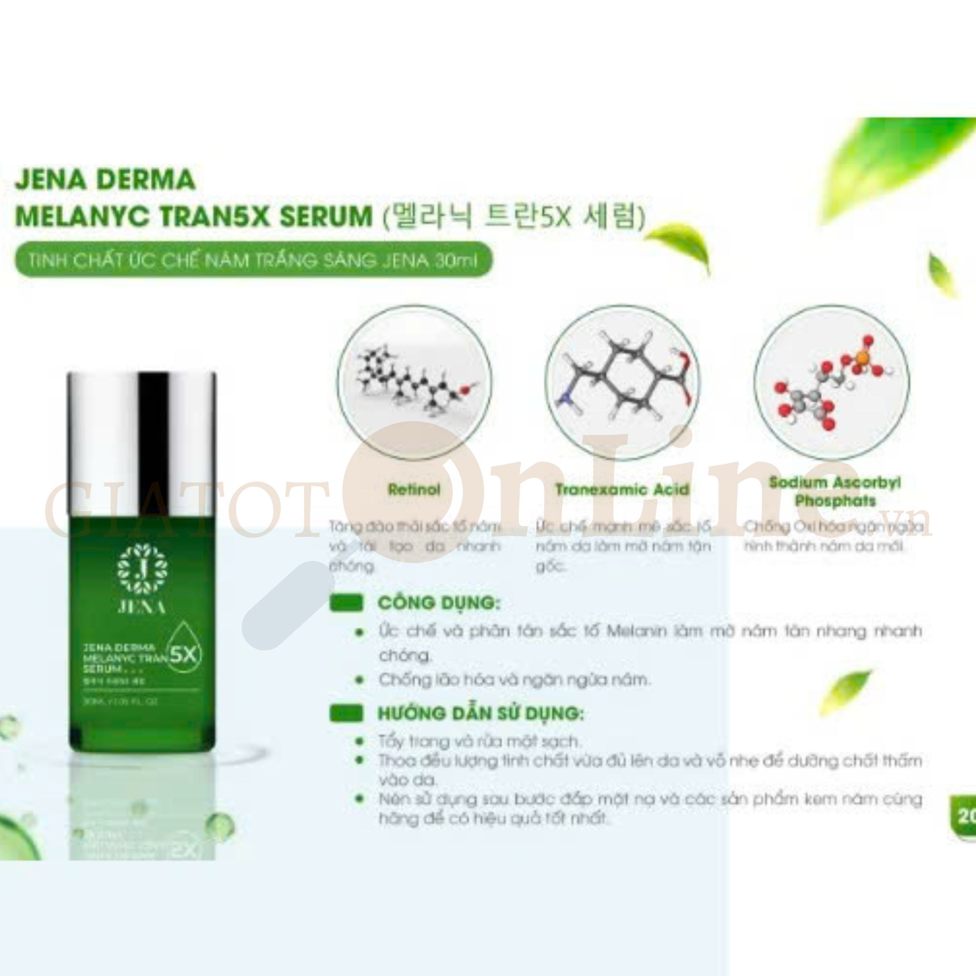 Tinh chất ức chế nám trắng sáng Jena - 30ml